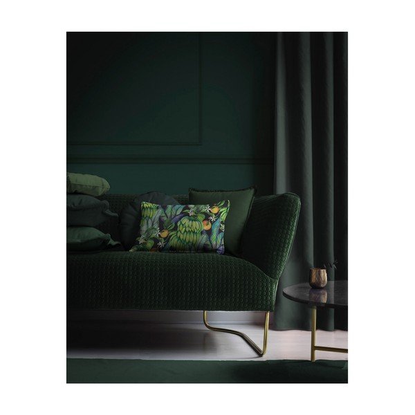 Okrogel okrasni vzglavnik z žametno prevleko Velvet Atelier Dark Green, ⌀ 45 cm-image-1