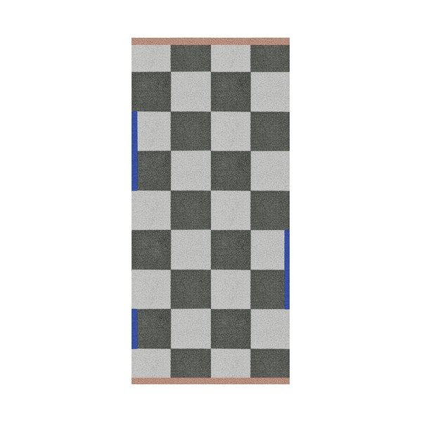 Temno zelena/kremno bela pralna preproga 70x150 cm Square – Mette Ditmer Denmark