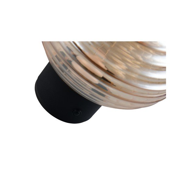 Jantarna steklena LED stenska svetilka na USB ø 15,5 cm Earl – Reality-image-4