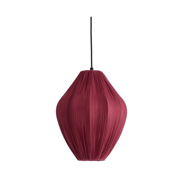 Bordo rdeča viseča svetilka s tekstilnim senčilom ø 12 cm Verita – Light & Living