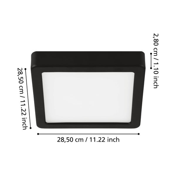Črna LED stropna svetilka 28,5x28,5 cm FUEVA 5 – EGLO-image-2