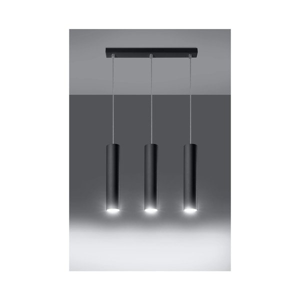 Črna kovinska viseča svetilka Castro – Sollux-image-1