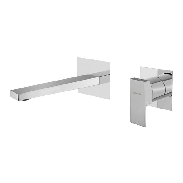 Vgrajena armatura za umivalnik v sijajno srebrni barvi (1 izhod) Latus – Sapho