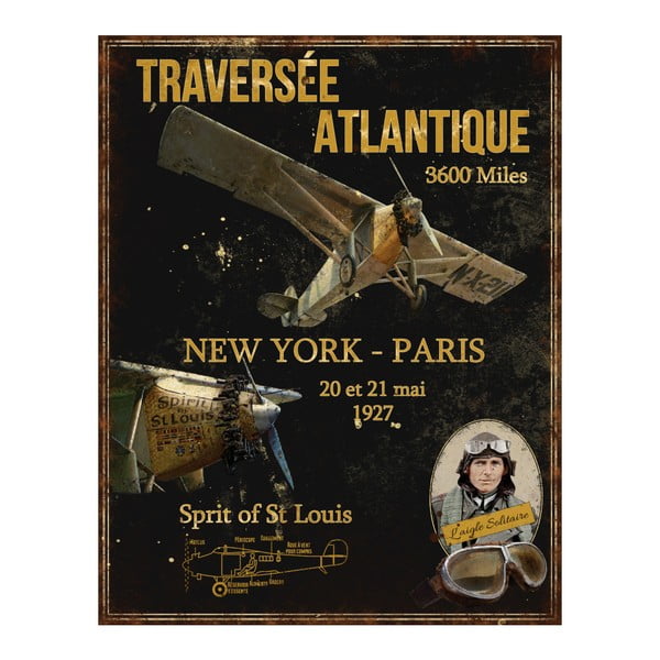 Kovinski dekorativni znak 28x36 cm Avion St Louis – Antic Line