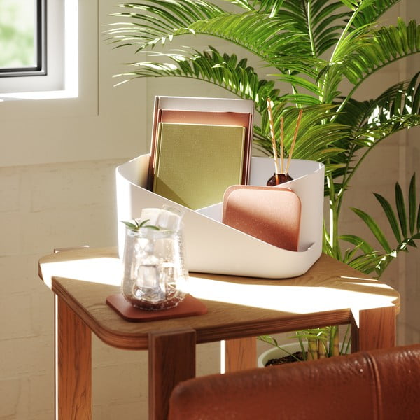 Bel plastičen kopalniški organizator za kozmetiko Glam – Umbra-image-3