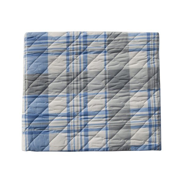 Modro prešito posteljno pregrinjalo Checkers, 160 x 230 cm-image-2