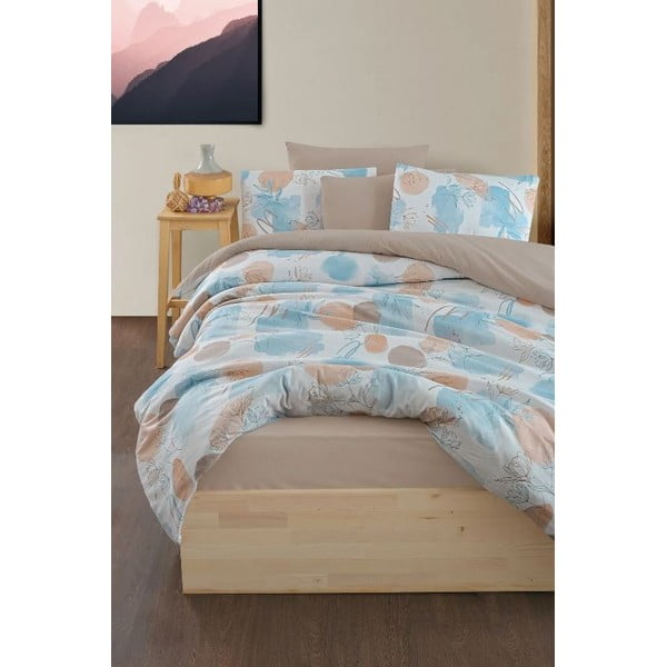 Modro-rjava posteljnina za zakonsko posteljo/podaljšana z rjuho/4-delna 200x220 cm Magnolia – Mila Home-image-1