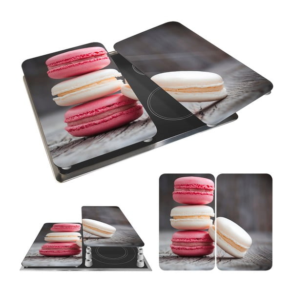 Garnitura 2 steklenih pokrovov za kuhalno ploščo Wenko Macarons, 52 x 30 cm-image-2