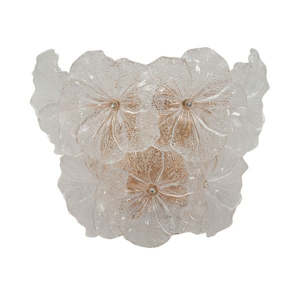 Steklena stenska svetilka v zlati barvi Ibiscus – Mauro Ferretti