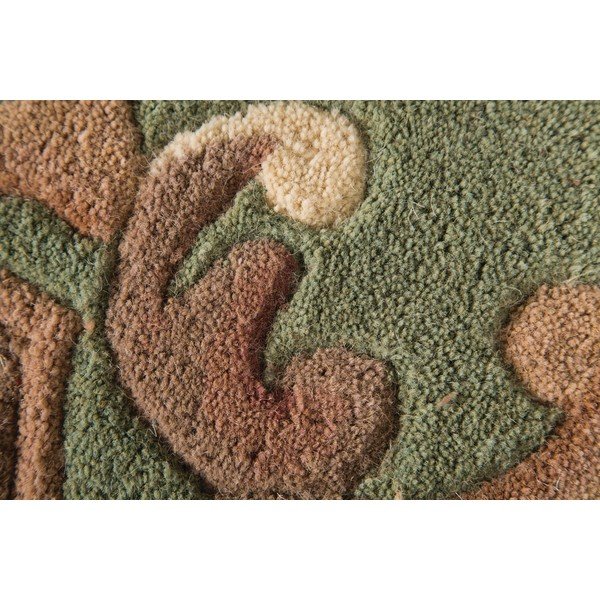 Zelena volnena preproga Flair Rugs Aubusson, 67 x 127 cm-image-1