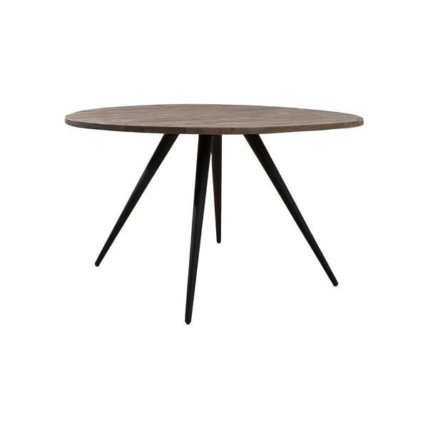 Črna/temno rjava okrogla jedilna miza z mizno ploščo iz akacije ø 120 cm Turi – Light & Living