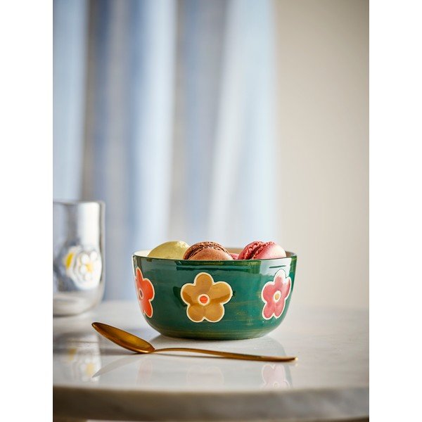 Temno zelena otroška skleda iz kamenine ø 12 cm Addy – Bloomingville Mini-image-1