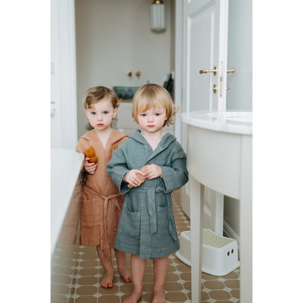 Otroški moder lanen kopalni plašč Linen Tales Nature, velikost 104 - 116-image-3