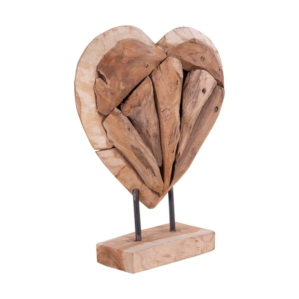 Lesena dekoracija v obliki srca iz tikovine House Nordic Almada-image-1