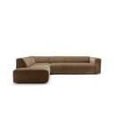 Rjava žametna kotna sedežna garnitura (levi kot) Annie – Sits