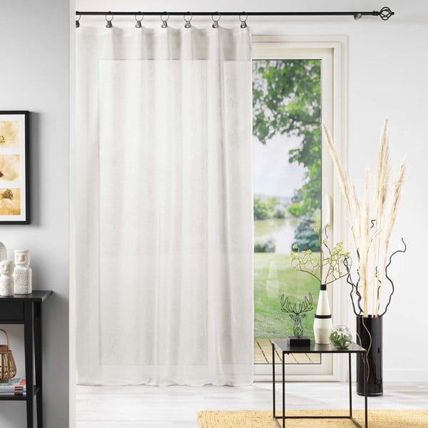 Bela prosojna zavesa iz tančice 140x240 cm Linka – douceur d'intérieur-image-2
