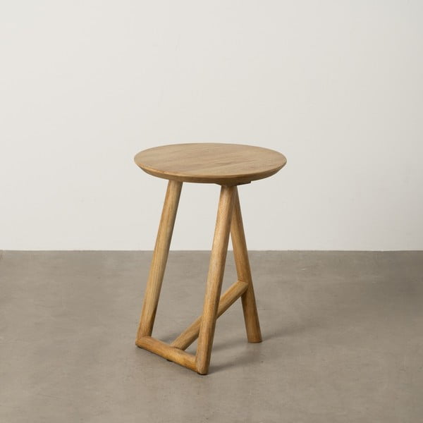 Okrogla stranska mizica iz masivnega manga ø 40 cm Mao – Ixia-image-1