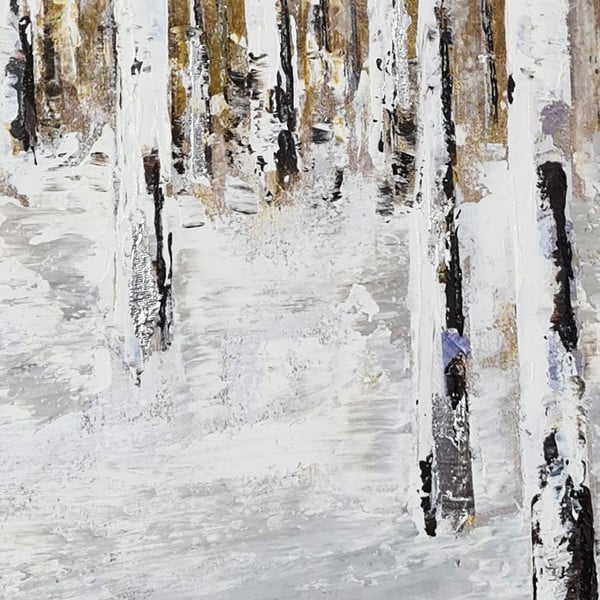 Ročno naslikana slika 70x70 cm Birch Wood – Wallity-image-2