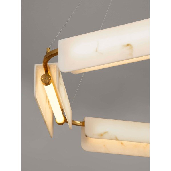Kremno bela/medeninasta LED zatemnitvena viseča svetilka v marmornem dekorju ø 93 cm Aider – Nova Luce-image-2