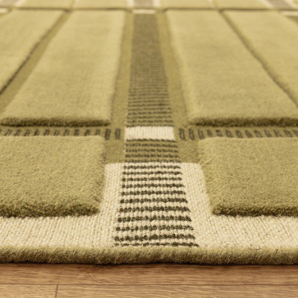 Zelena/bež ročno tkana volnena preproga 120x170 cm – Asiatic Carpets-image-4