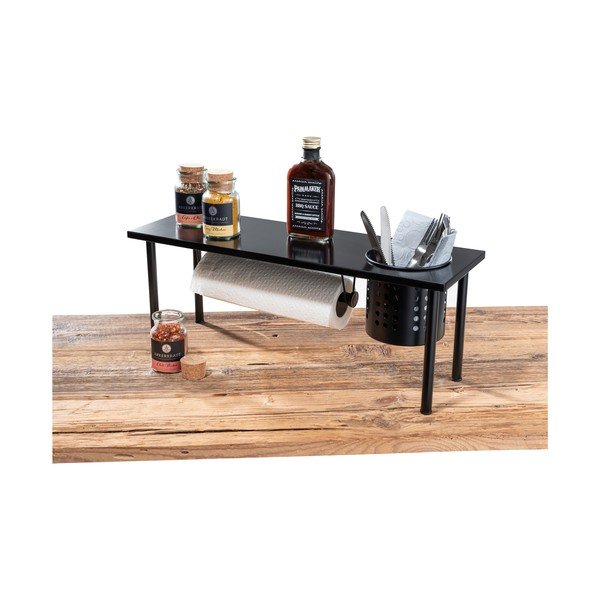 Črna kuhinjska polica z držalom za kuhinjske brisače Wenko Blanco-image-4