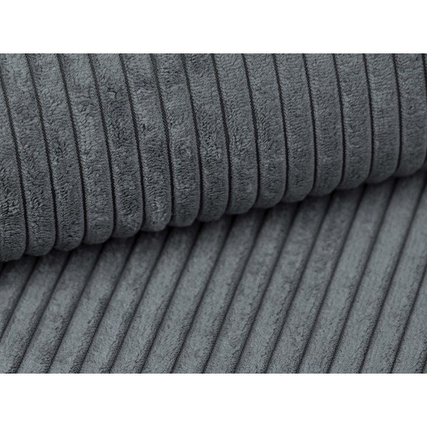 Temno siva kotna sedežna garnitura iz rebrastega žameta (desni kot/z ležalnikom) Campi – Cosmopolitan Design-image-4