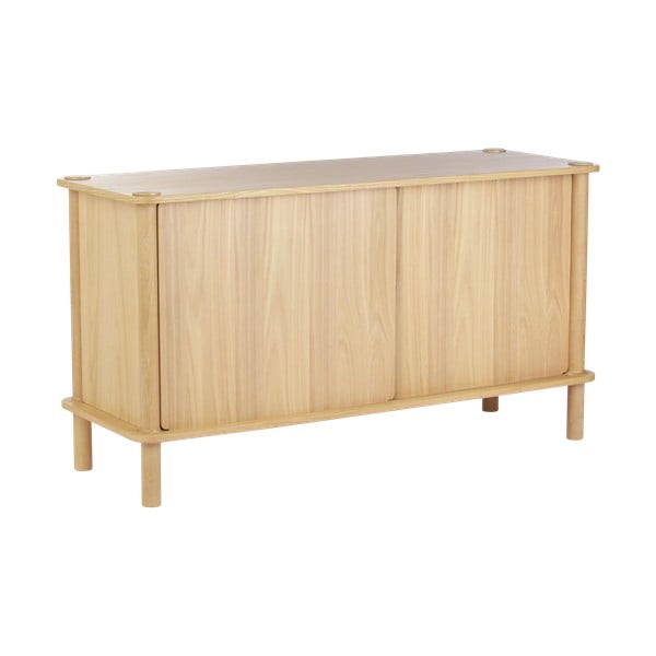 Komoda iz masivnega hrasta z drsnimi vrati v naravni barvi 135x73,5x48 cm Italic – UMAGE-image-1