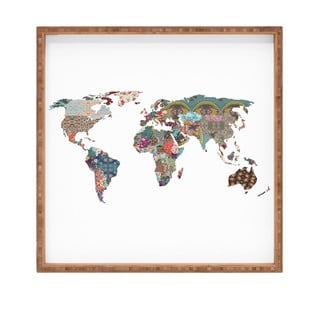 Lesen dekorativni servirni pladenj Map, 40 x 40 cm