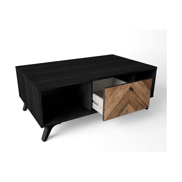 Črna mizica 60x100 cm Chevrons – Marckeric-image-3