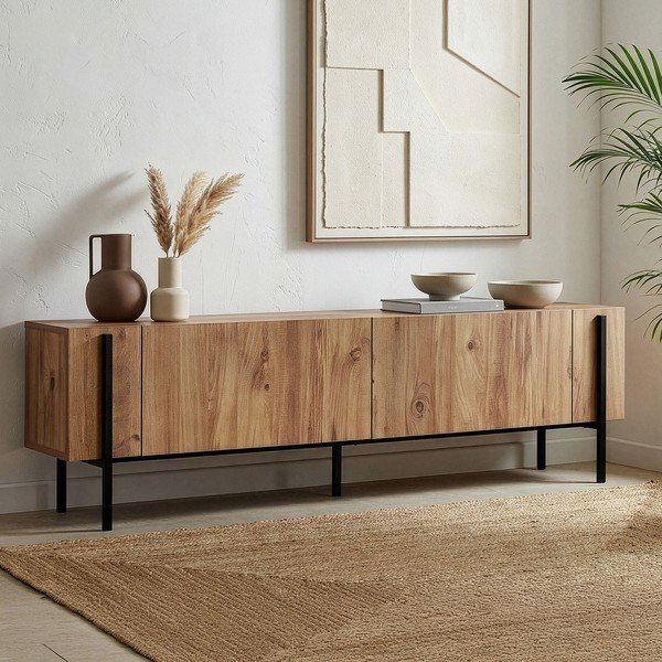 TV omarica v borovem dekorju v naravni barvi 180x45x30 cm Nexus – Kalune Design-image-1
