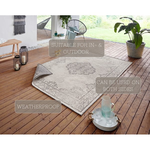 Siva in kremasta zunanja preproga NORTHRUGS Cebu, 120 x 170 cm-image-4