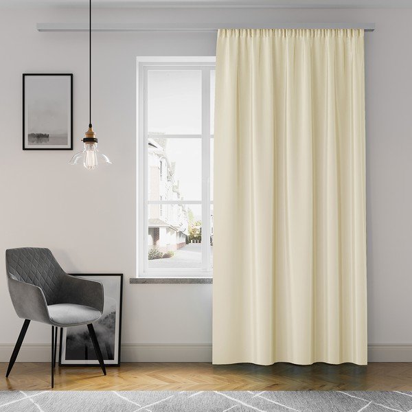 Bež zavesa AmeliaHome Pleat, 140 x 250 cm-image-1