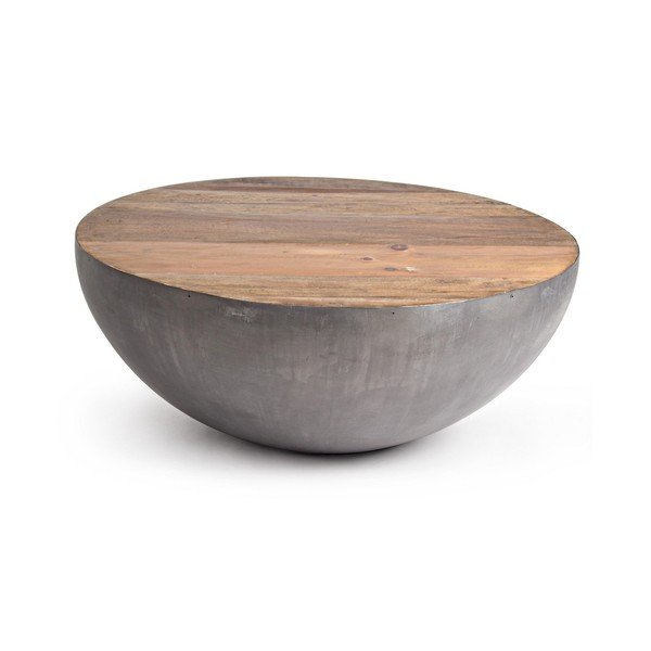 Siva/v naravni barvi kovinska okrogla klubska mizica ø 90 cm Lancaster – Bizzotto