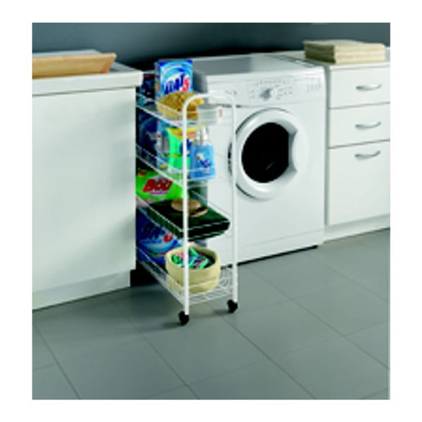 Bel kovinski premični regal 23x84 cm - Metaltex-image-3