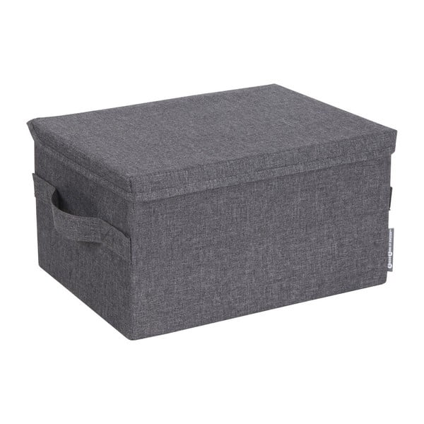 Siva tekstilna škatla za shranjevanje s pokrovom 35x26x19 cm Soft Storage – Bigso