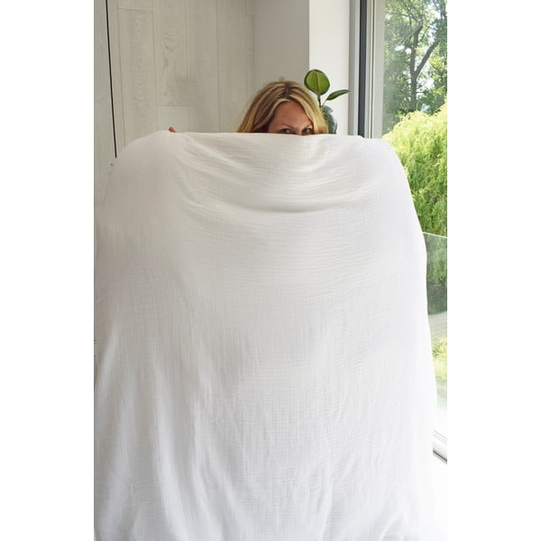 Bela posteljnina za zakonsko posteljo iz muslina 200x200 cm Plain Muslin – Butter Kings-image-4