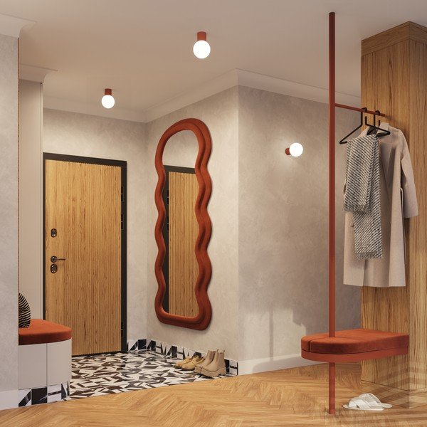 Oranžna stenska svetilka ø 12 cm Orbital – Sollux-image-3