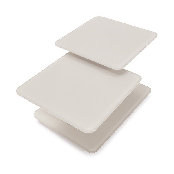 Kremno bela steklena klubska mizica 54x115 cm Elvi – Marckeric-image-3