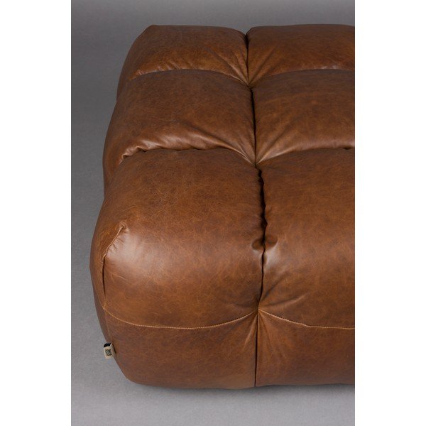 Rjav usnjen modularni otoman Hackman – Dutchbone-image-4