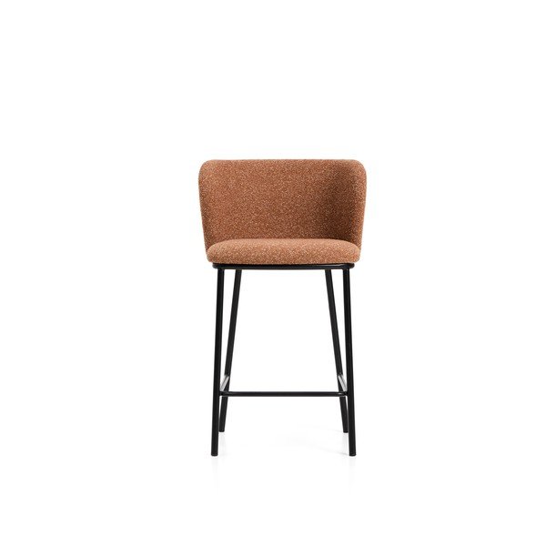 Oblazinjen barski stol v barvi terakote (višina sedeža 65 cm) Ciselia – Kave Home-image-3