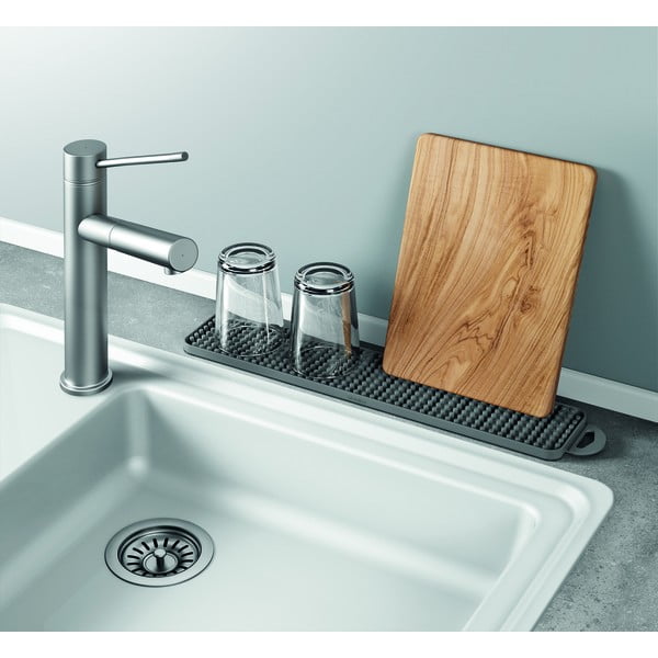 Siva plastična odcejalna podloga 42x8 cm Gravity – Metaltex-image-1