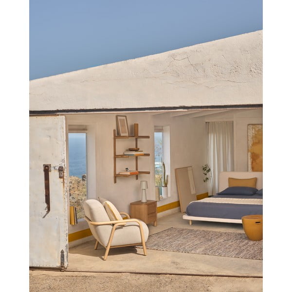 Bež oblazinjena zakonska postelja 180x200 cm Odum – Kave Home-image-4