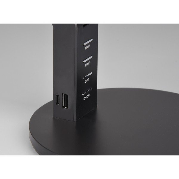 Mat črna LED zatemnitvena namizna svetilka (višina 40 cm) Ava – Trio-image-3