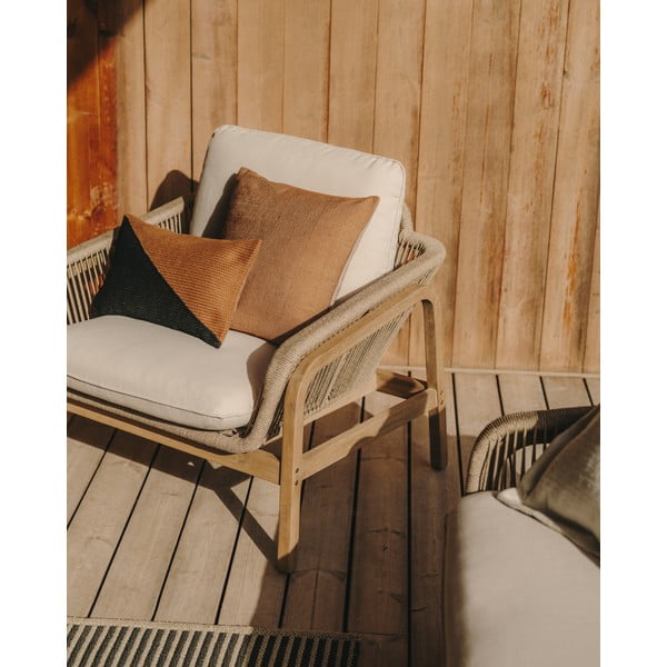 Vrtna sedežna garnitura iz akacijevega lesa za 5 oseb v bež in naravni barvi Vellana - Kave Home-image-2