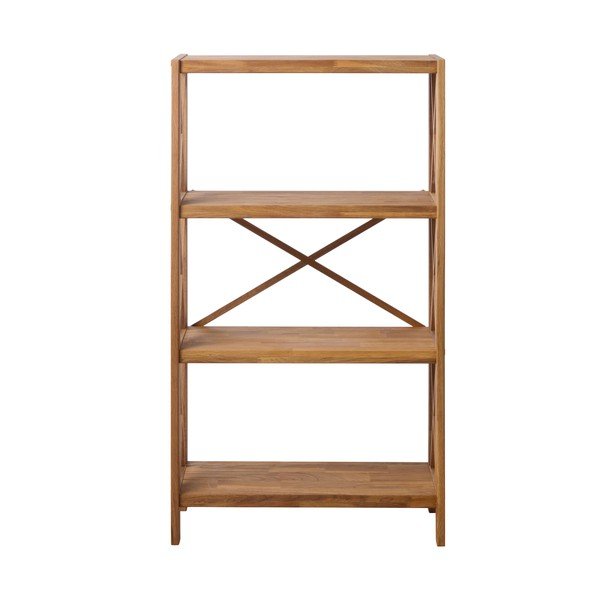 Regal iz masivnega hrasta v naravni barvi 70x124 cm X-Shelf – Unique Furniture