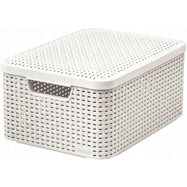 Kremno bela plastična škatla za shranjevanje s pokrovom 29x39x19 cm Style – Curver