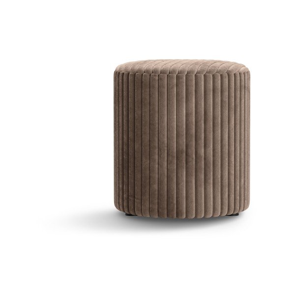 Rjav tabure iz rebrastega žameta Dia – Micadoni -image-1