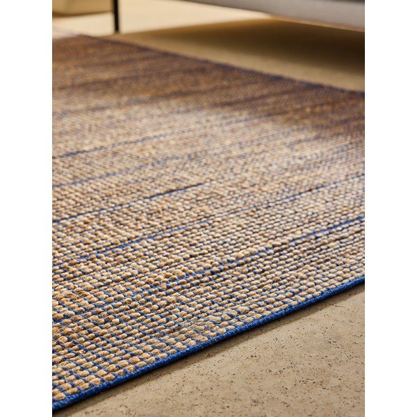 Modra ročno tkana preproga iz mešanice jute 120x170 cm Hurley – MADE-image-2