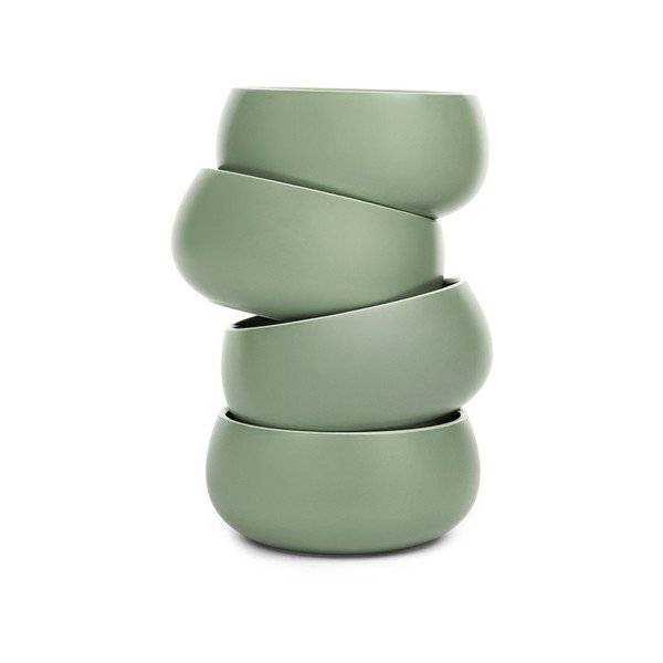 Zelene skledice v kompletu 4 ks iz kamenine 600 ml Aura Luma – Bonami Selection-image-4