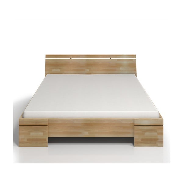 Dvoposteljna postelja iz bukovega lesa s prostorom za shranjevanje SKANDICA Sparta Maxi, 200 x 200 cm